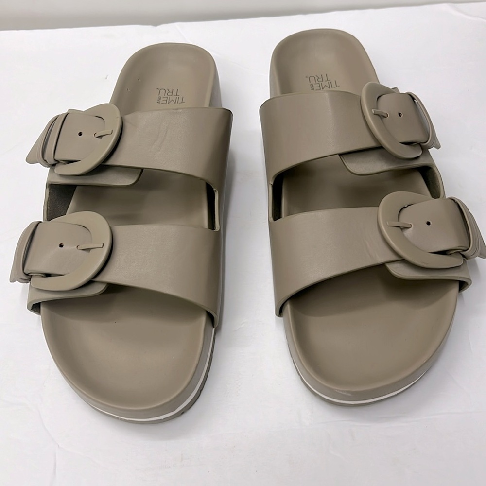 Time And Tru Footbed Dress Sandals Color Sage Size 10 US